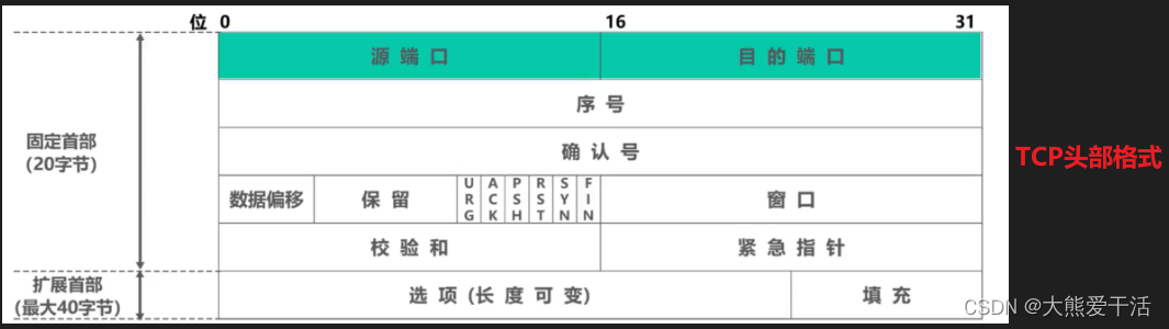 TCP 头部报文格式